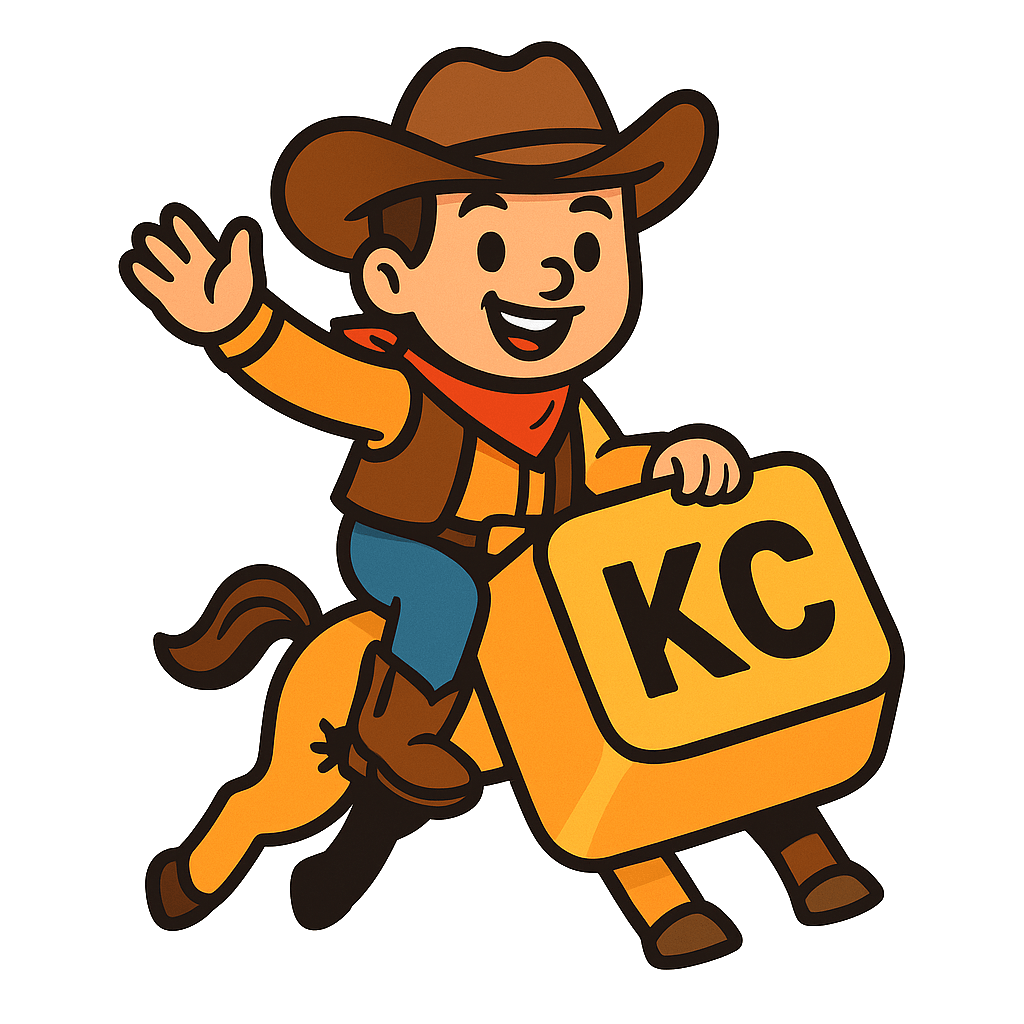 A cowboy riding a key cap.